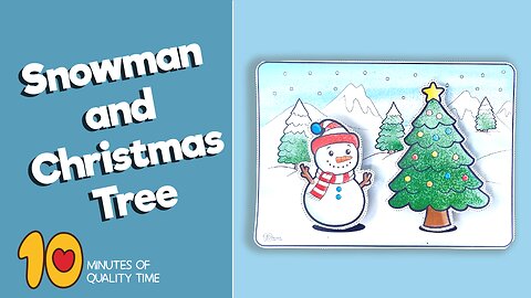 Snowman and Christmas Tree in the Winter Craft
