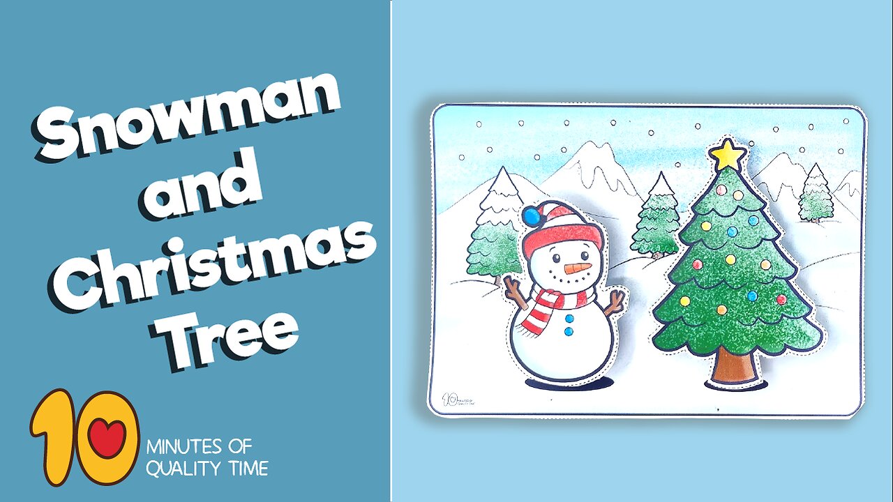 Snowman and Christmas Tree in the Winter Craft