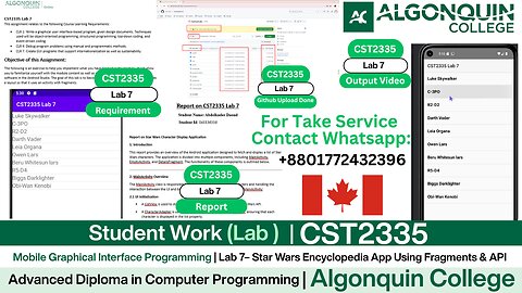 Student Work (𝐋𝐚𝐛 𝟕) | 𝐂𝐒𝐓𝟐𝟑𝟑𝟓 𝐋𝐚𝐛 𝟕 Star Wars Encyclopedia App | Algonquin College, Canada