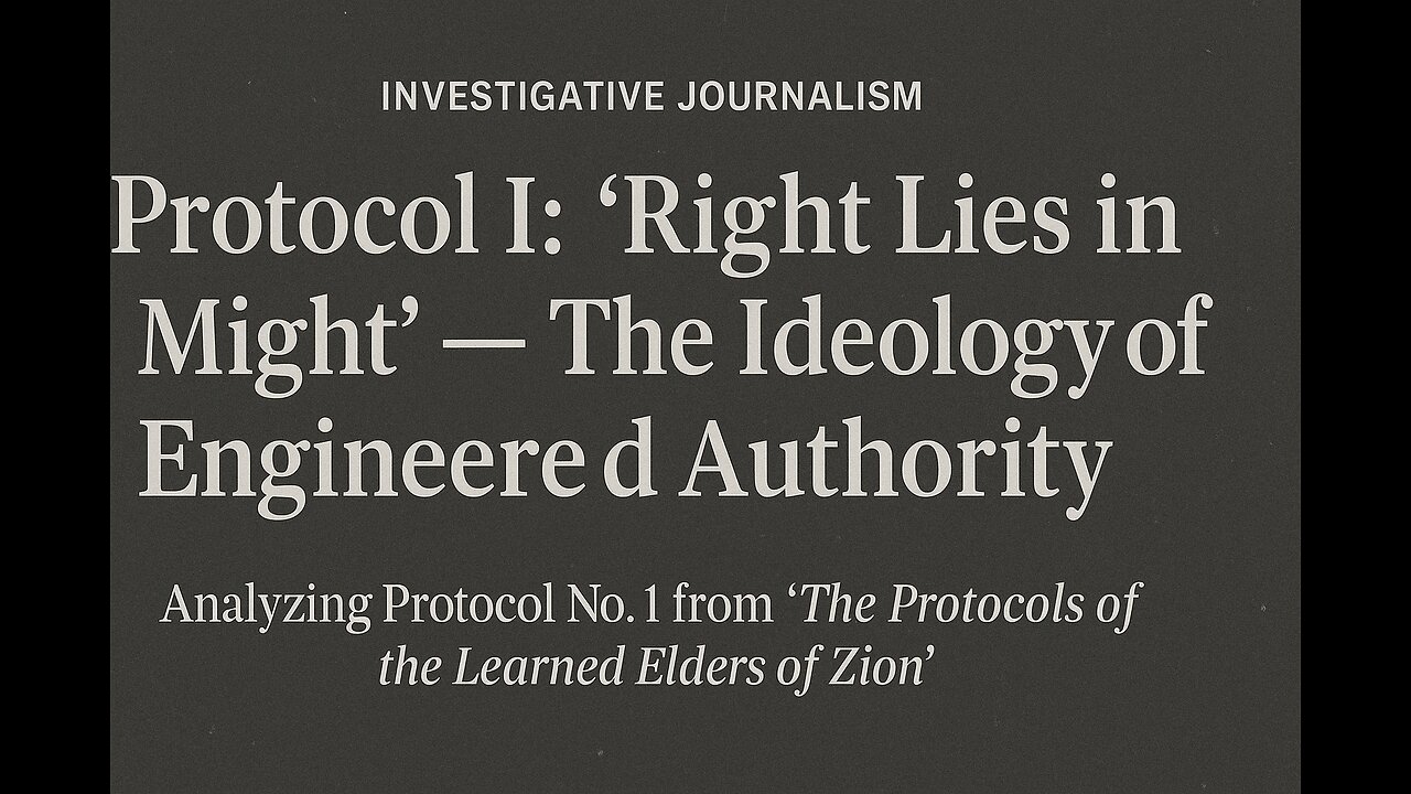 Protocol I: “Right Lies in Might” — The Ideology of Engineered Authority