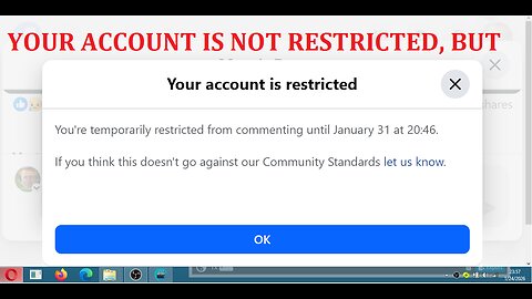 Facebook Meta returns account online, HOWEVER, claims is unrestricted while restricting me