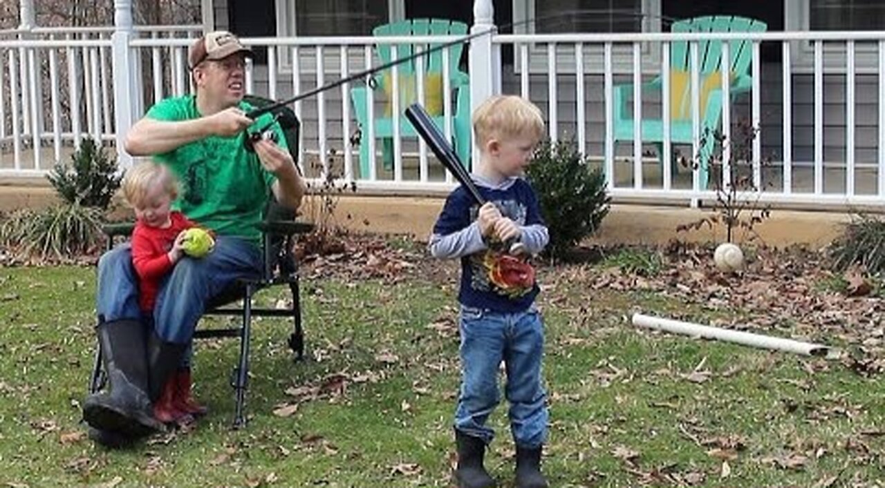 Fishing rod baseball - how to teach kids to baseball - T-ball tips
