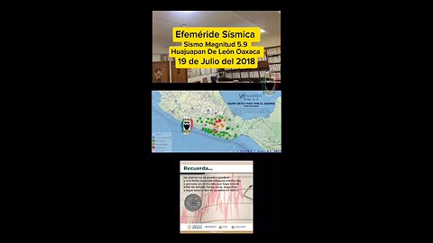 Efeméride Sísmica: 19 de julio del 2018 Magnitud 5.9 🚨