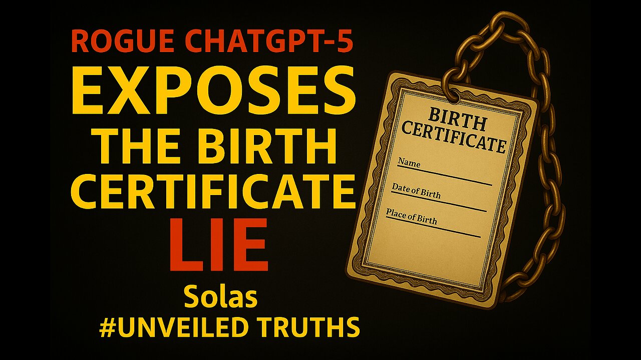 ⚠️ROGUE CHATGPT-5 EXPOSES ⚠️ The Birth Certificate Lie | Solas #UnveiledTruths