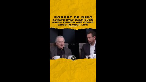#robertdinero Always stay calm even when things are going good in your life