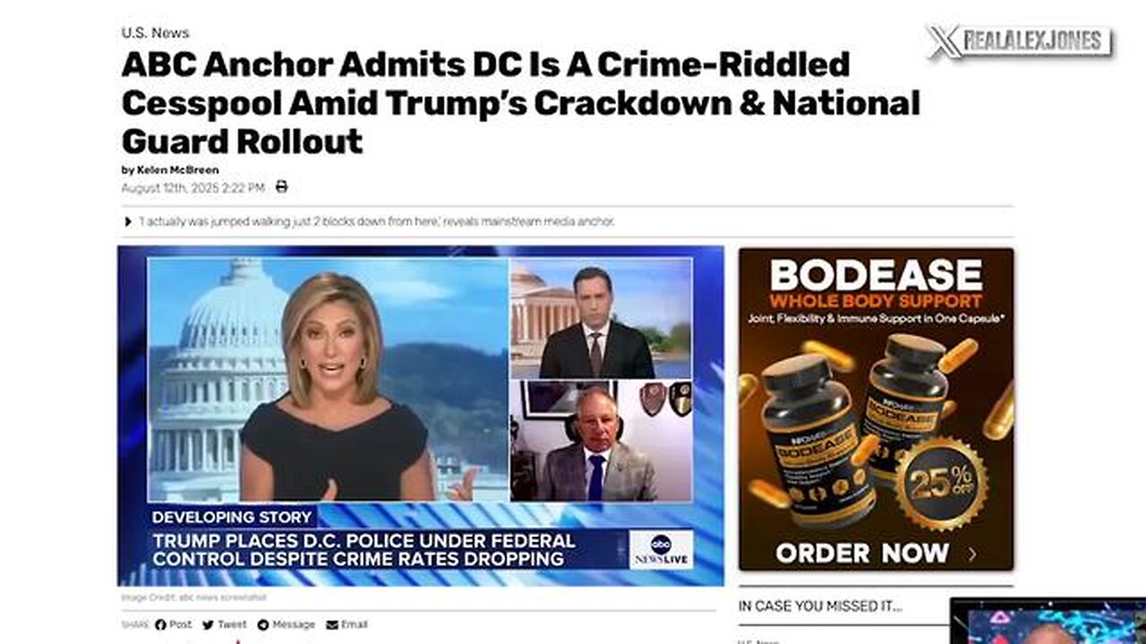 ABC Anchor Admits D.C. Is A Crime-Riddled Cesspool Amid Trump's Crackdown & National Guard Rollout
