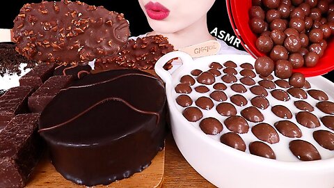 ASMR MUKBANG | EATING SOUND | CHOCOLATE CAKE , MALTESERS , ICE CREAM , MARSHMALLOWS