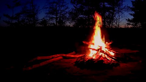 Musik santay dengan kobaran api unggun - Campfire