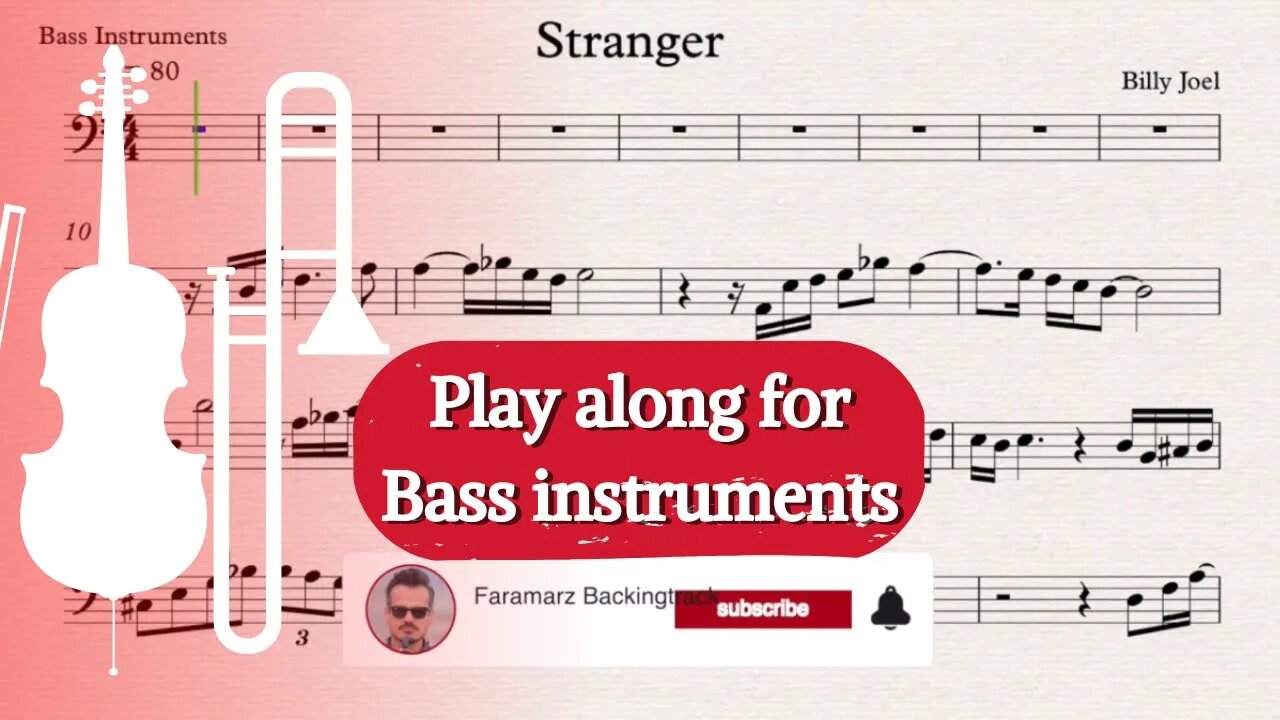 Stranger - Billy Joel | Play along for Bass Instruments