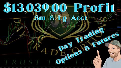$13,039.00 Profit! Live Options Trading Recap Sm & LG Acct.