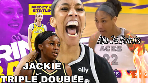 Jackie Young TRIPLE DOUBLE & Cameron Brink Returns Las Vegas Aces Vs LA Sparks Highlights Reaction