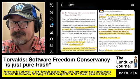 Torvalds: Software Freedom Conservancy "is just pure trash"