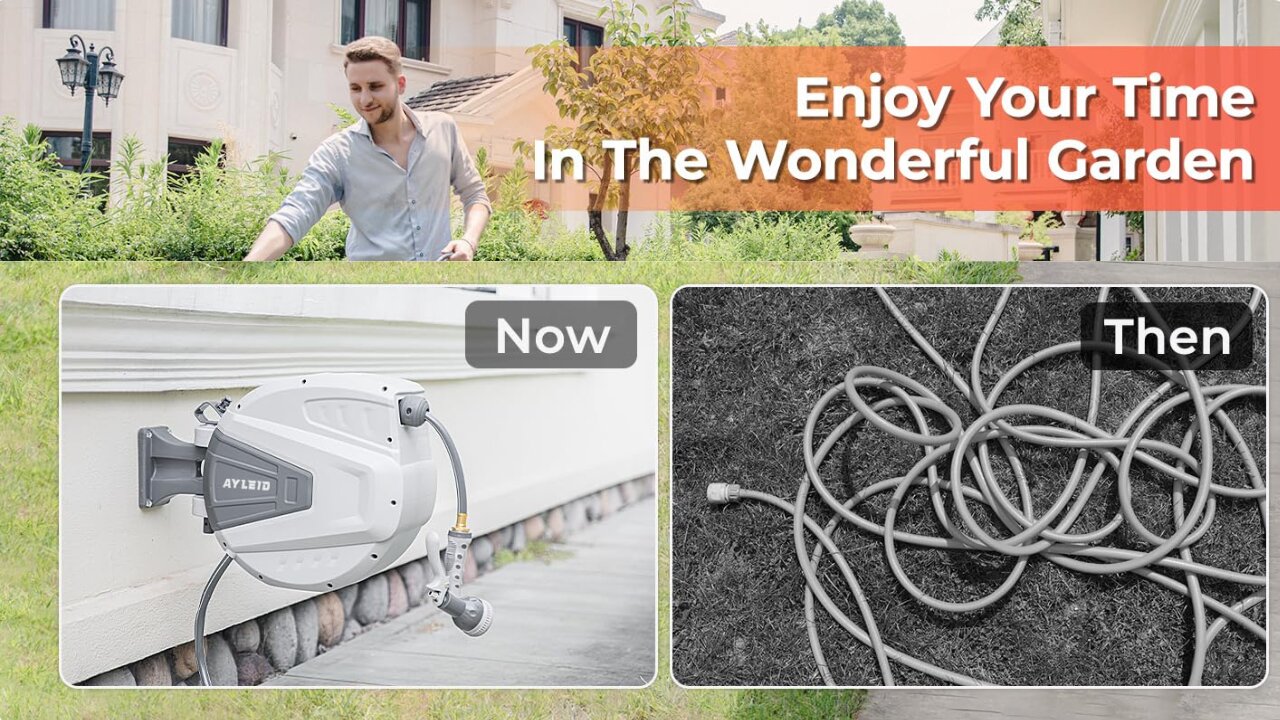 Ayleid Retractable Garden Hose Reel — Power and Convenience at Your Fingertips