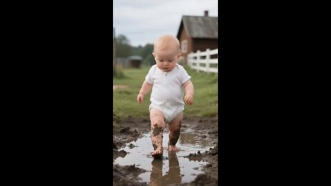 Baby Falls in Mud – Cat’s Reaction Will Melt Your Heart! 💕