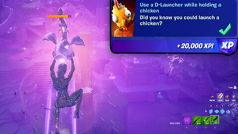 Use a D-Launcher while holding a Chicken - Fortnite Quest