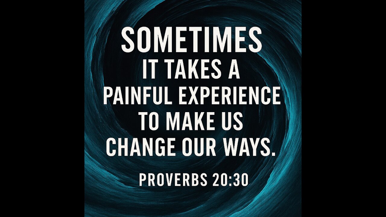 Sometimes it takes a painful experience to make us change our ways