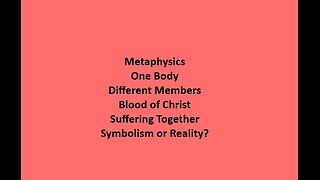 One Church Body, Many Members Suffer Together Share Together. Blood On Jesus Robe Metaphysics