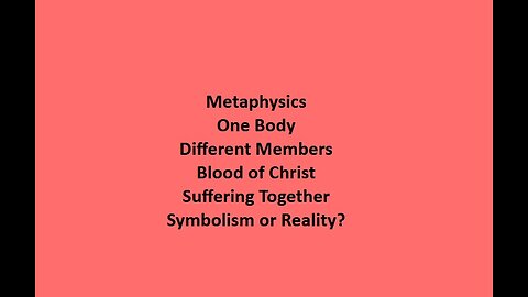 One Church Body, Many Members Suffer Together Share Together. Blood On Jesus Robe Metaphysics