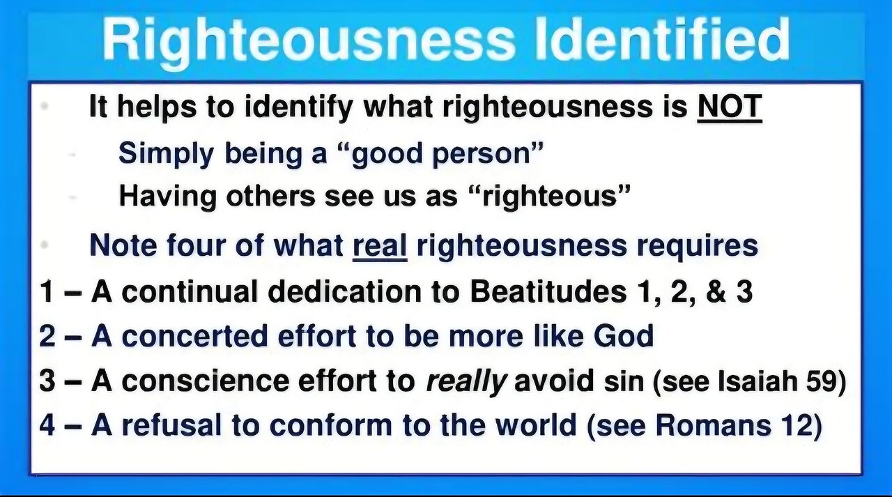 GOD'S LOOKING FOR RIGHTEOUSNESS