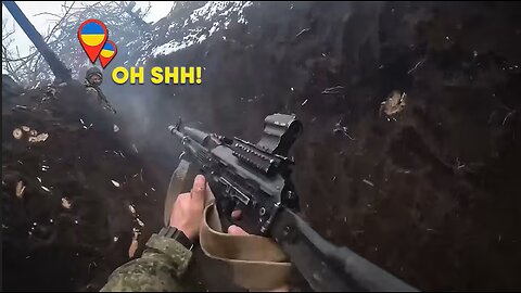 Brutal Close Combat: Russian Forces Storm Ukrainian Trench