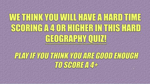 HARD Geography Quiz