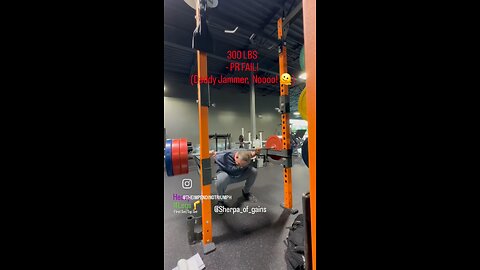 300 lbs Daddy Back Squat FAIL!