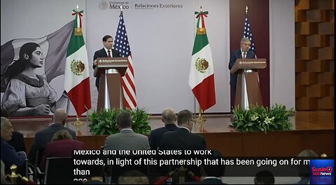 US Secretary of State Rubio speaks to press ahead of meeting with Mexican leaders