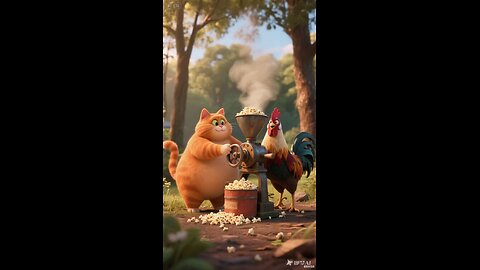 the rooster become the master the big orange is really miserable