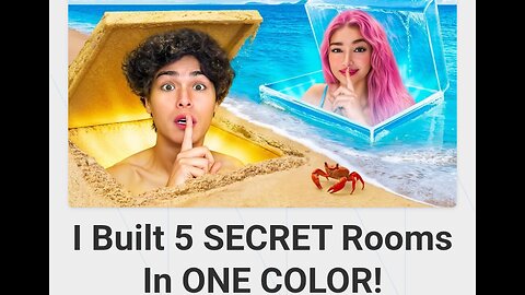 I Built 5 Secret Rooms in ONE COLOR...
