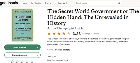 1926 book called "The Secret World Government or The Hidden Hand: The Unrevealed in History"