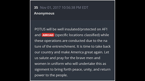 POTUS will be well insulated/protected on AF1 and ABROAD (SPECIFIC LOCATIONS CLASSIFIED).