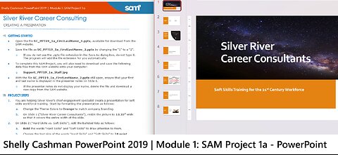 Shelly Cashman PowerPoint 2019 | Module 1: SAM Project 1a | Silver River Career Consulting