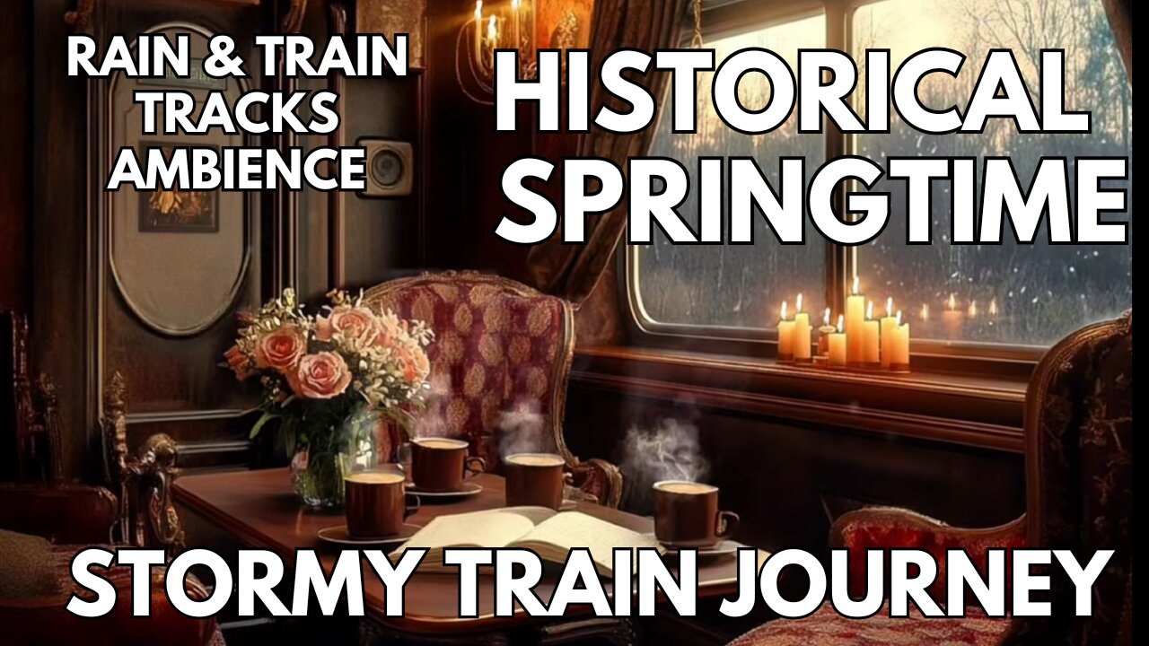 🚂 Stormy Train Journey Ambience | Rain, Thunder & Rhythmic Tracks | 4K Historical ASMR