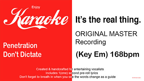 Penetration - Don't Dictate (Key Em) 168bpm (2025) Karaoke
