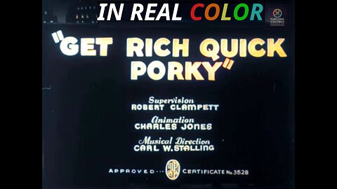 🐖 Get Rich Quick Porky (1937) — In Real Color | Full Classic Cartoon