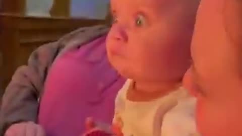 funny baby in arestaurant