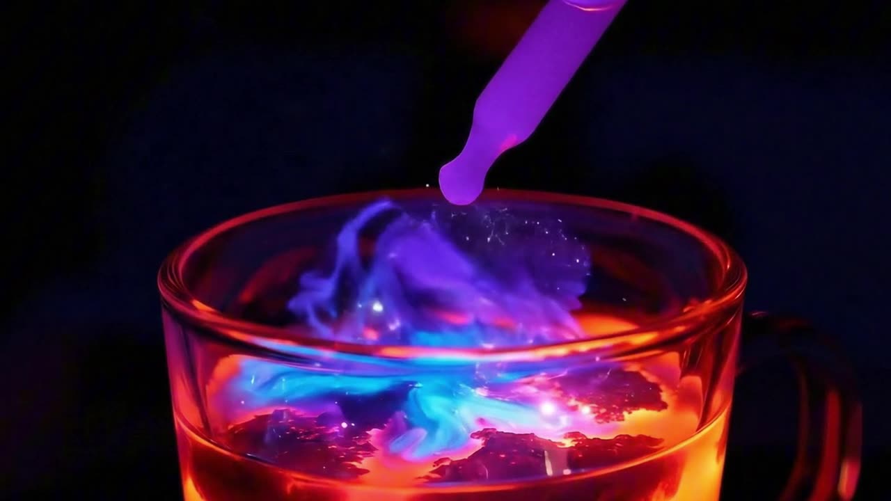 Lava Chemical Reactions #lava #veo3 #asmr #asmrai #satisfying #fruitcutting