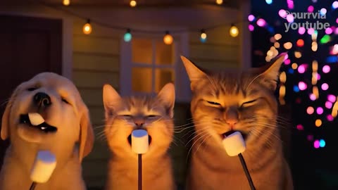 Mama Cat Ginger an Abandoned Puppy Sell Dango to Make Their