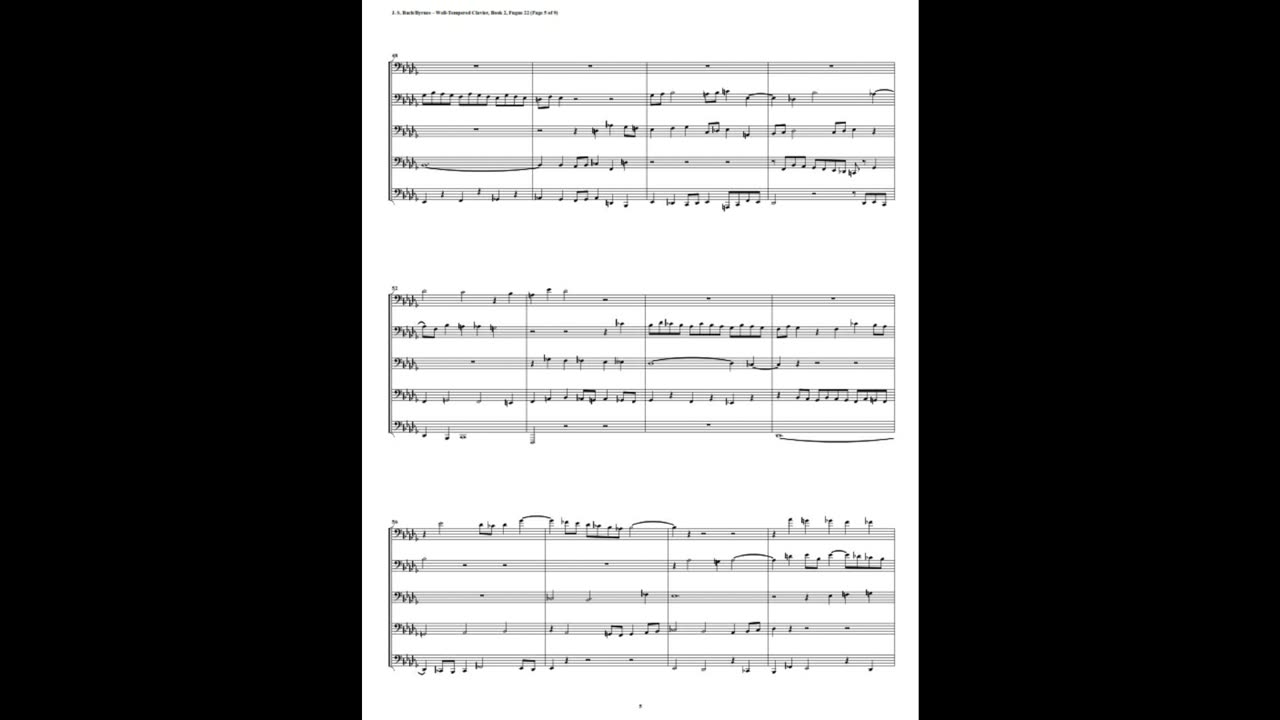 J.S. Bach - Well-Tempered Clavier: Part 2 - Fugue 22 (Euphonium-Tuba Quintet)