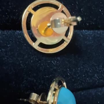 20250713-2 Sleeping Beauty Turquoise Earrings: Sea Elves Hidden by the Ears