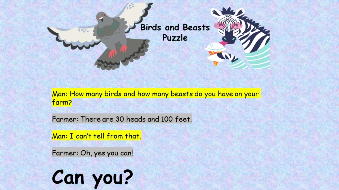 Birds and Beasts Puzzle