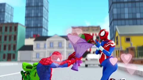 Cartoon Spider-Man propose Spider-Man women