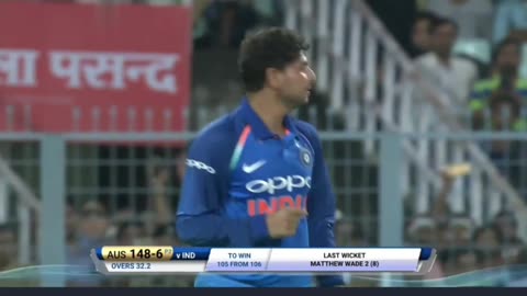 Kuldeep Yadav's First ODI Hattrick vs Australia | Eden Gardens 2017