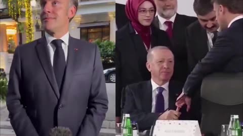 Watch French President Emmanuel Macron come out &...