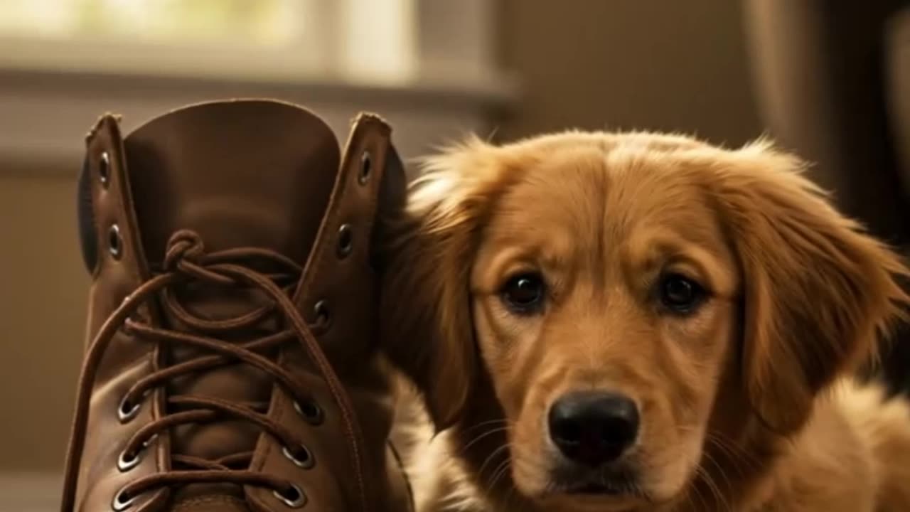 Tiny Puppy VS Giant Boot