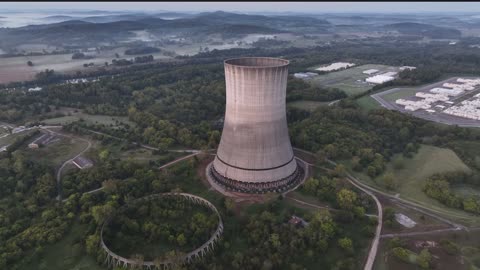9/18/25 Harstville TN old nuclear cooling tower demolished by the TVA Tennessee Valley Authority