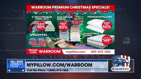 WARROOM PREMIUM CHRISTMAS SPECIALS! Order Today At MyPillow.com/warroom w/Promo Code WARROOM