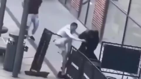 The usual suspect with knife received a short but intense lesson in civics.