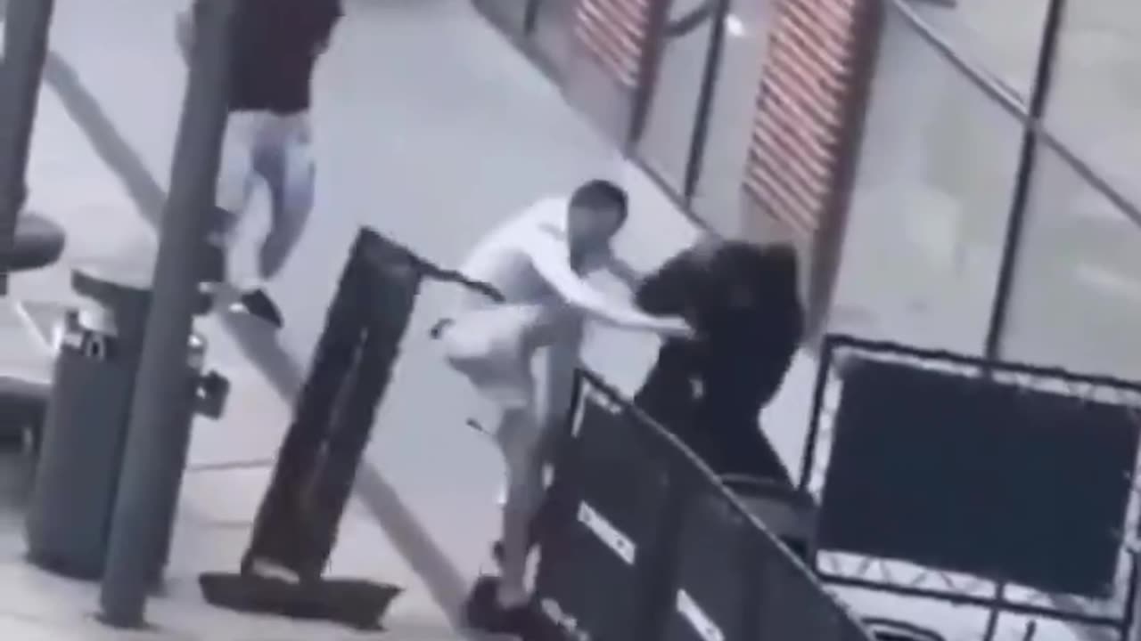 The usual suspect with knife received a short but intense lesson in civics.