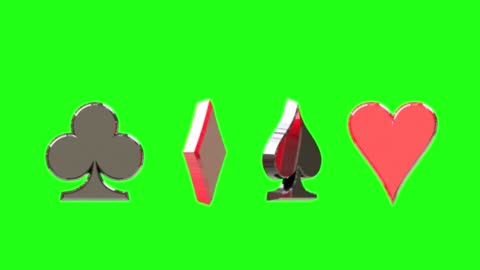Playing Cards, symbols, greenscreen